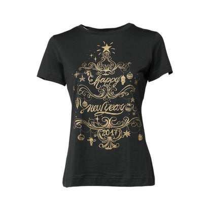 Dolce & Gabbana Black Cotton Round Neck Short Sleeve T-shirt