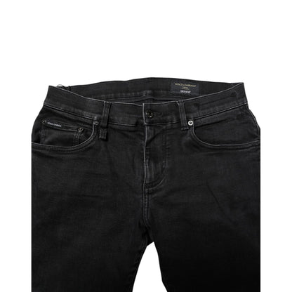 Dolce & Gabbana Black Cotton Skinny Men Denim Jeans
