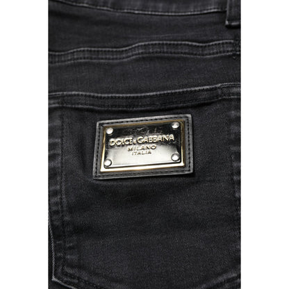 Dolce & Gabbana Black Cotton Skinny Men Denim Jeans