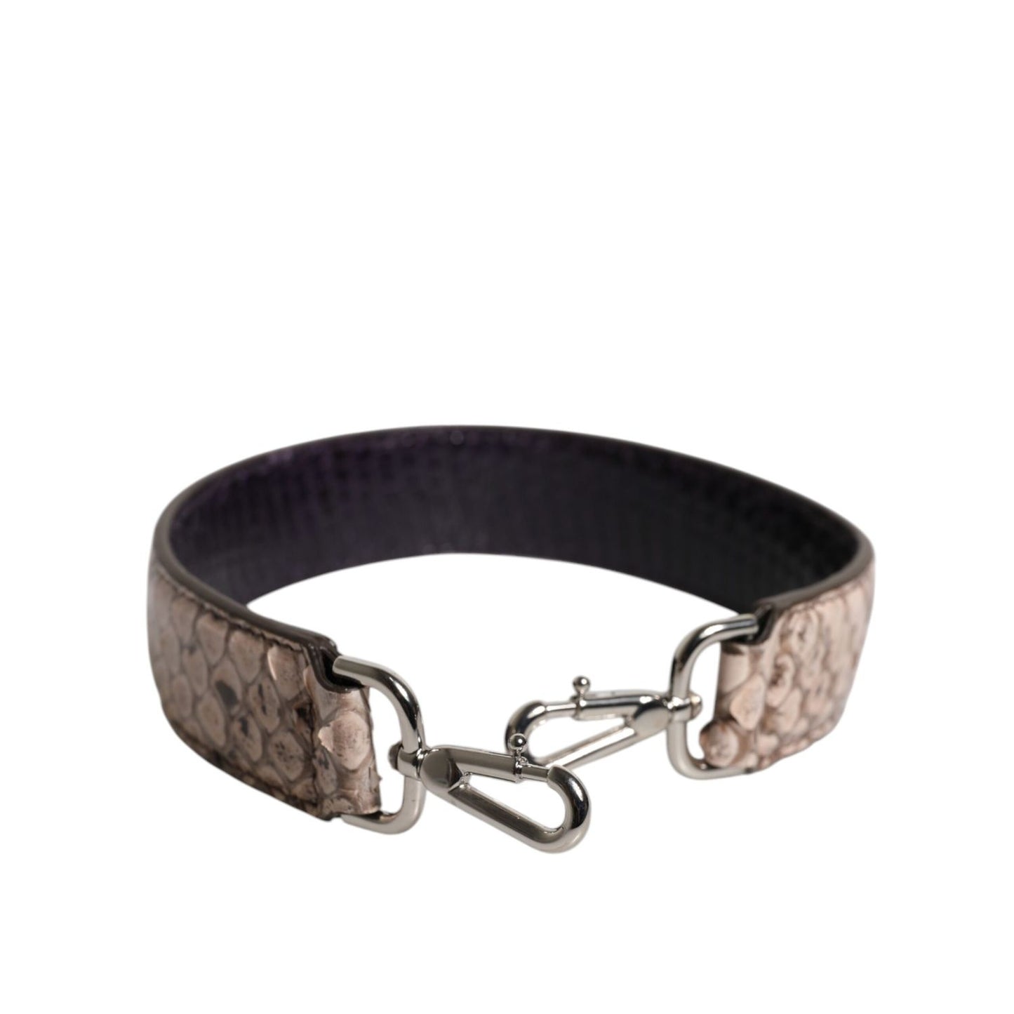 Dolce & Gabbana Black Cream Exotic Leather Bag Shoulder Strap