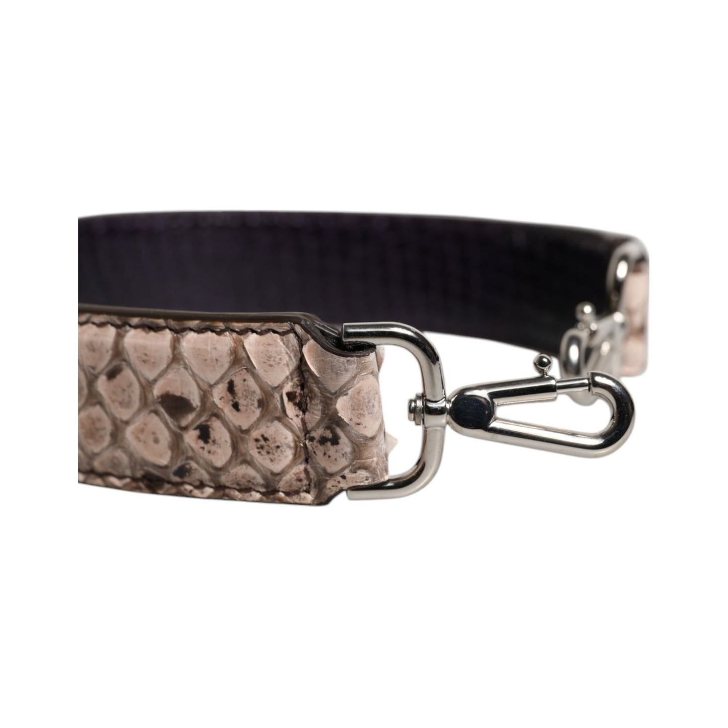 Dolce & Gabbana Black Cream Exotic Leather Bag Shoulder Strap