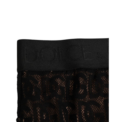 Dolce & Gabbana Black DG Logo Lace High Brief Panty Underwear