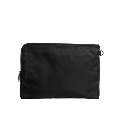 Dolce & Gabbana Black DG Milano Print Nylon Pouch Clutch Bag