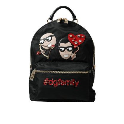 Dolce & Gabbana Black #DGFAMILY Embellished Backpack VULCANO Bag
