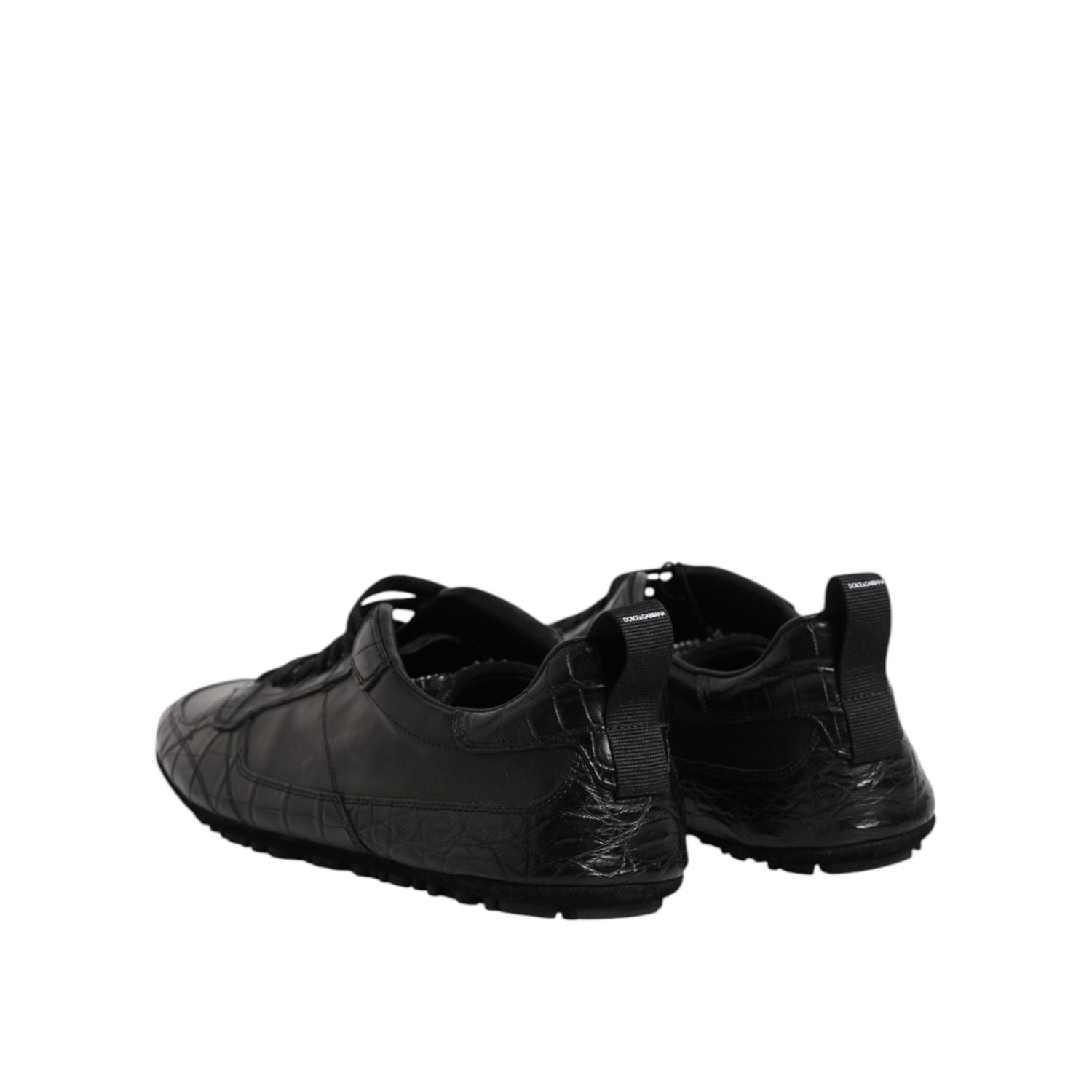 Dolce & Gabbana Black Exotic Leather Low Top Sneakers Shoes