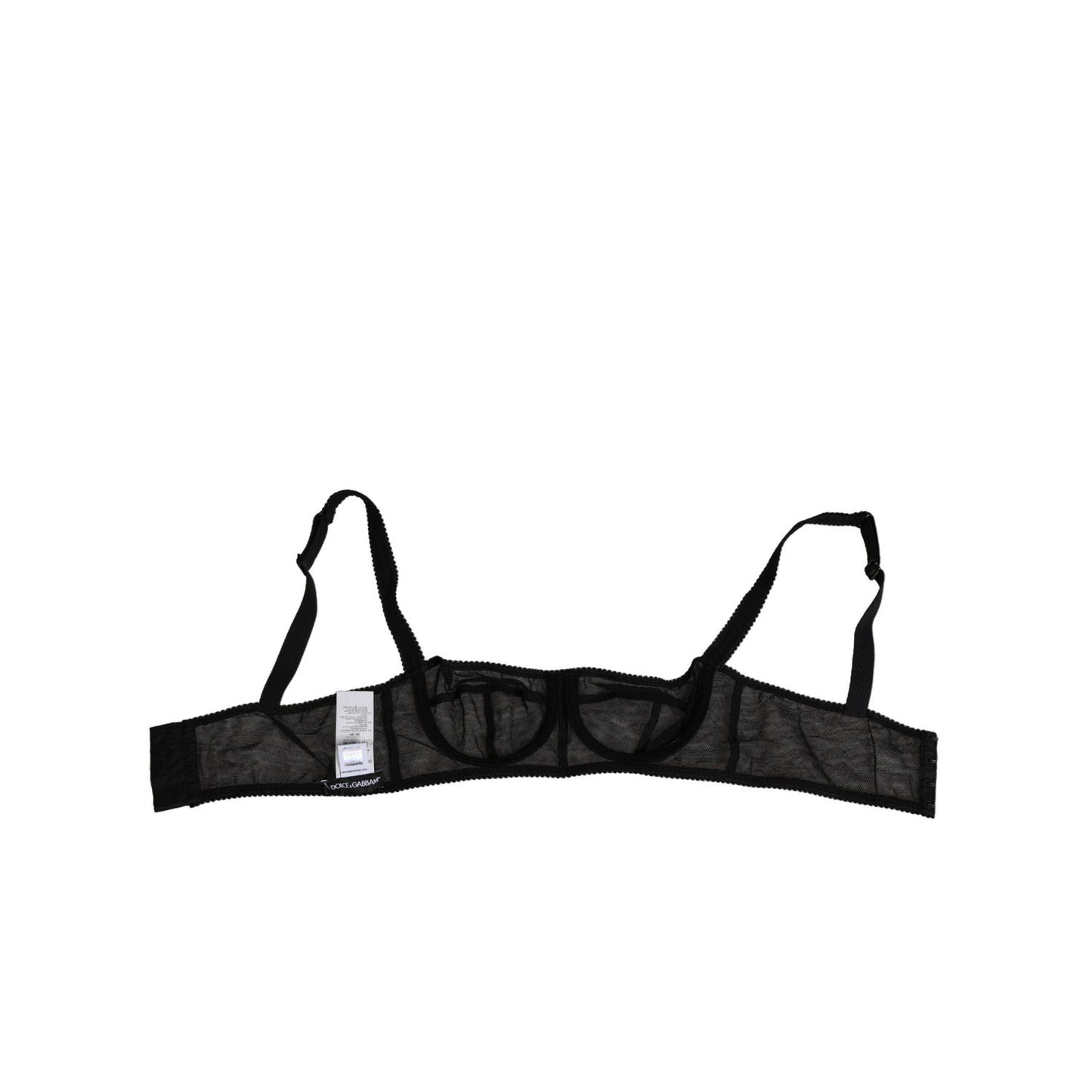 Dolce & Gabbana Black Floral Underwired Balconette Bra Underwear