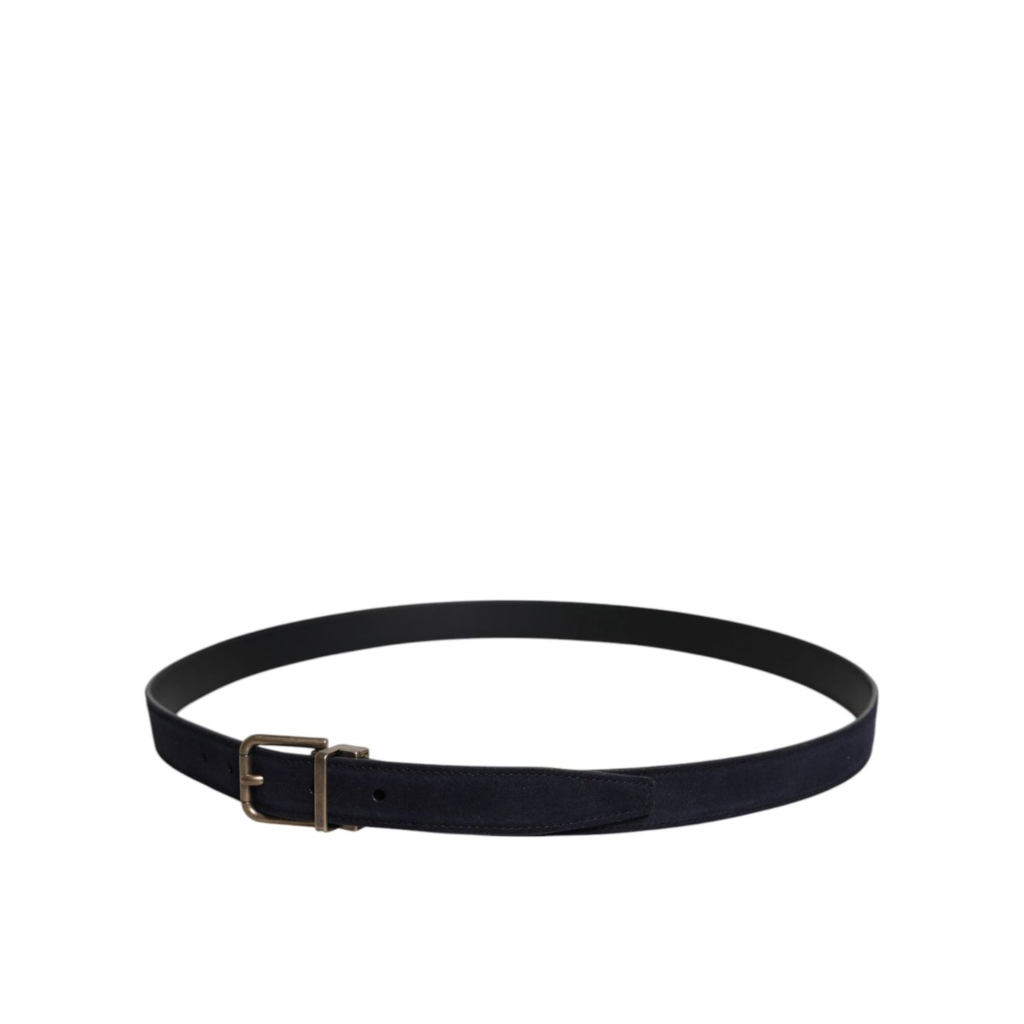 Dolce & Gabbana Black Goat Leather Metal Buckle Classic Belt