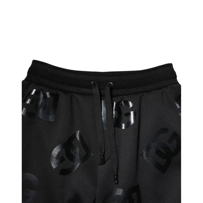 Dolce & Gabbana Black Logo Cotton Bermuda Sweatshorts Shorts