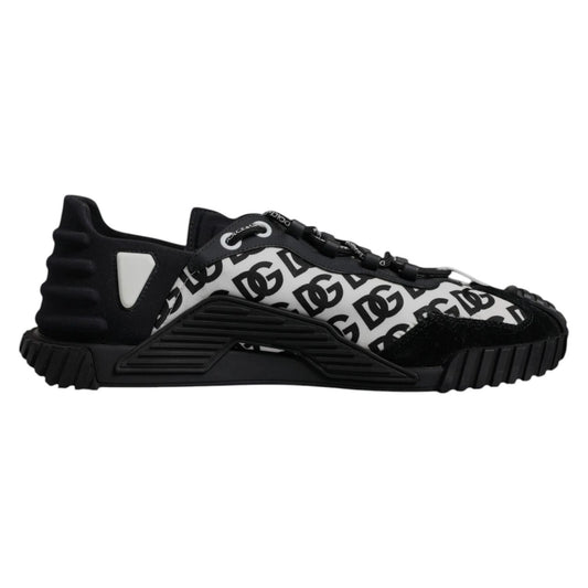 Dolce & Gabbana Black Logo Lace Up Low Top NS1 Sneakers