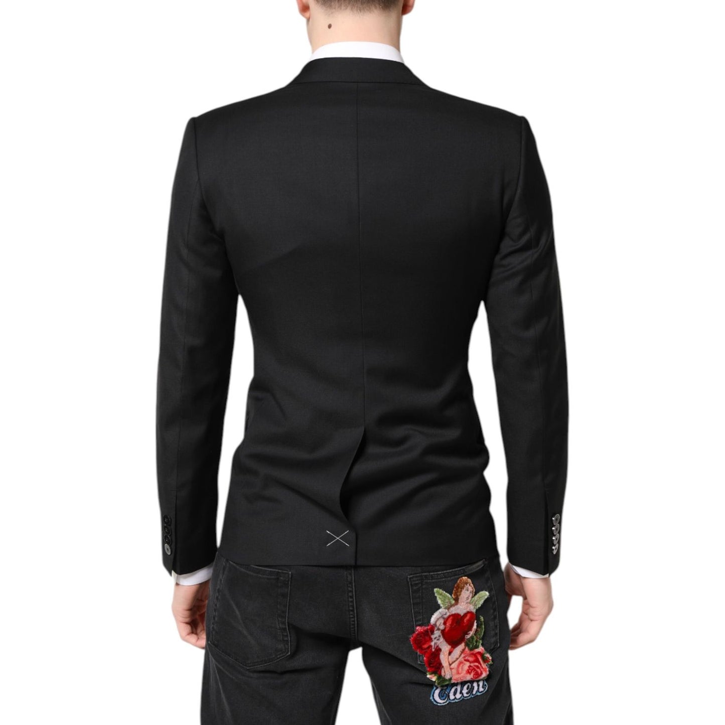 Dolce & Gabbana Black MARTINI Double Breasted Coat Blazer