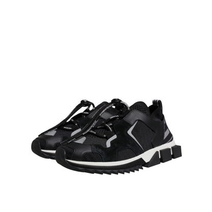 Dolce & Gabbana Black Mesh Sorrento Trekking Sneakers Shoes