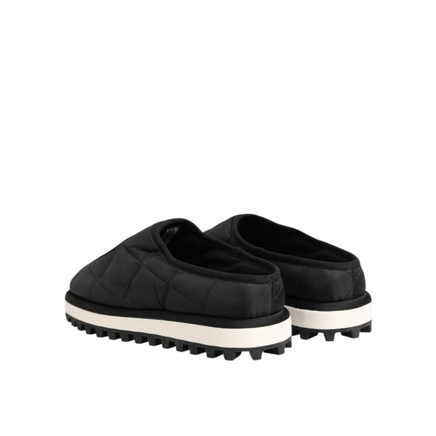 Dolce & Gabbana Black Nylon Low Top Slip On Sneaker Shoes