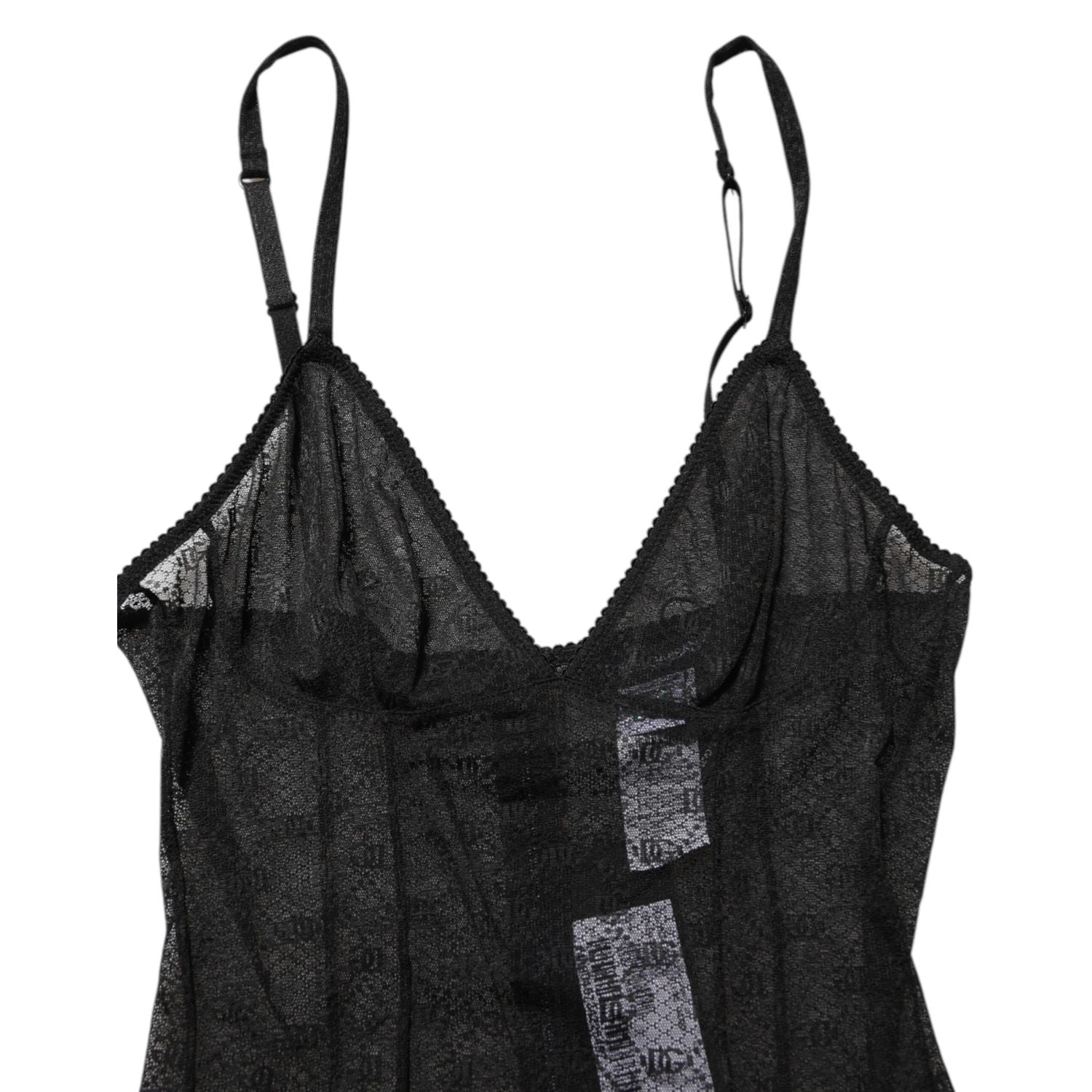 Dolce & Gabbana Black Nylon Stretch Bodysuit Lingerie Underwear