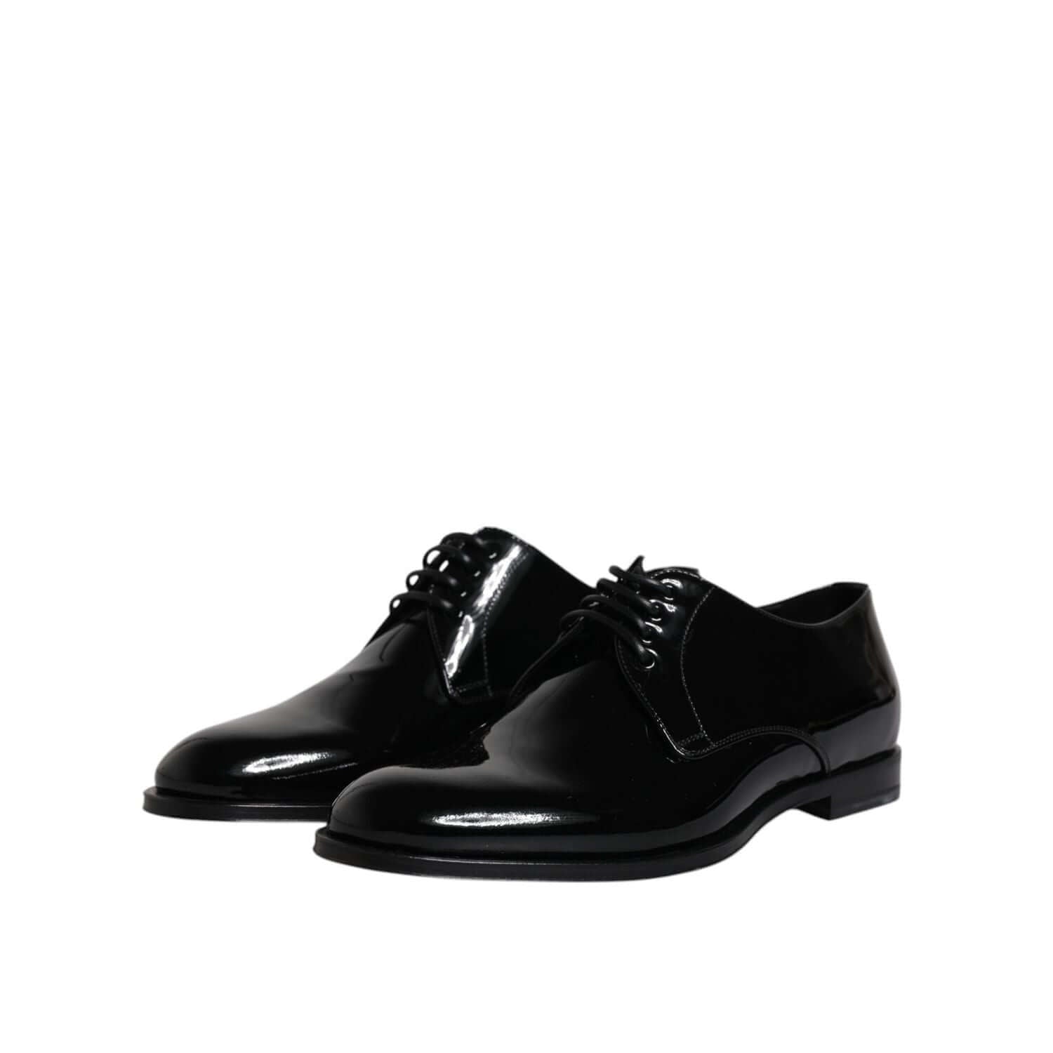 Dolce & Gabbana Black Patent Leather Derby Formal Dress Shoes