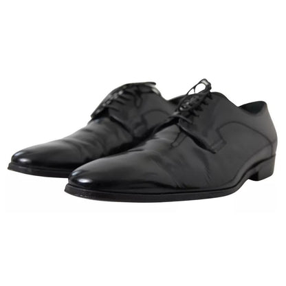 Dolce & Gabbana Black Polished Leather Formal Dress Shoes