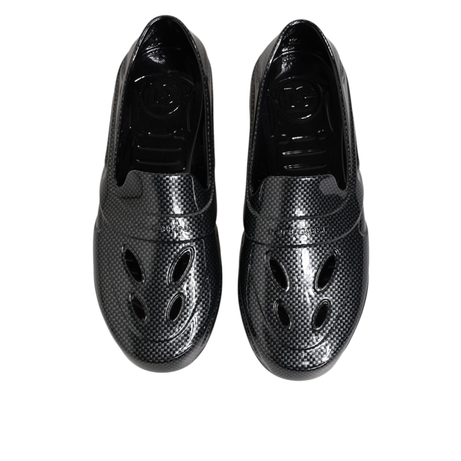 Dolce & Gabbana Black Rubber Slides Low Top Sneakers Shoes