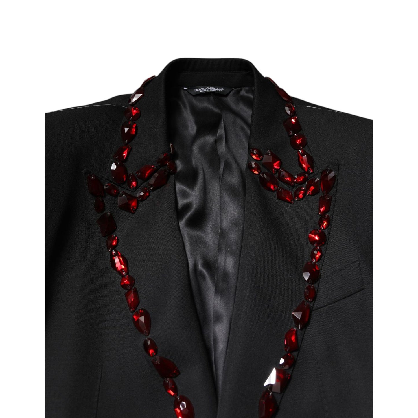 Dolce & Gabbana Black SICILIA CrystalEmbellished Coat Blazer