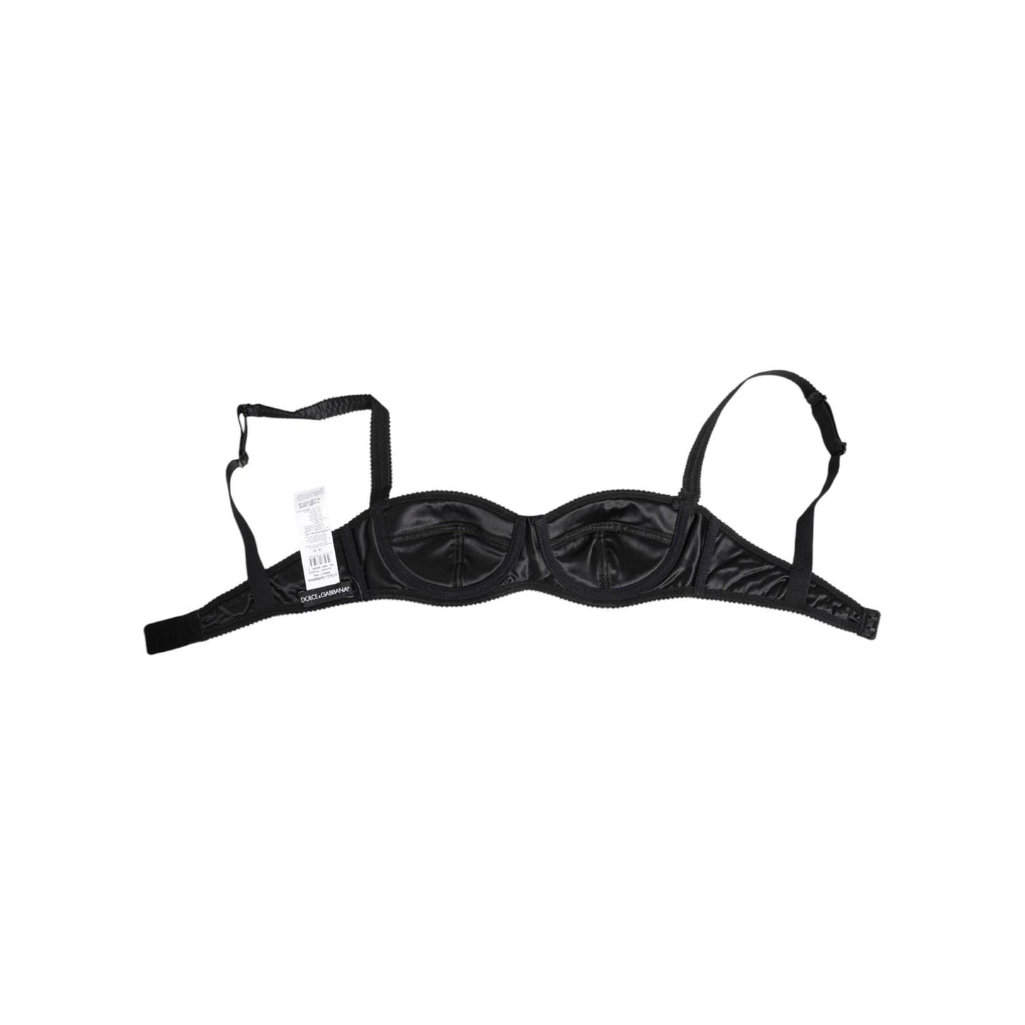 Dolce & Gabbana Black Silk Satin Wireless Lingerie Bra Underwear