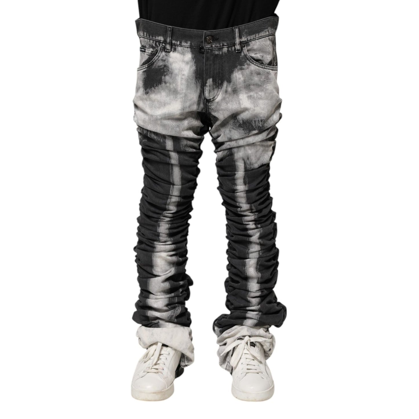 Dolce & Gabbana Black Tie Dye Straight Denim Jeans