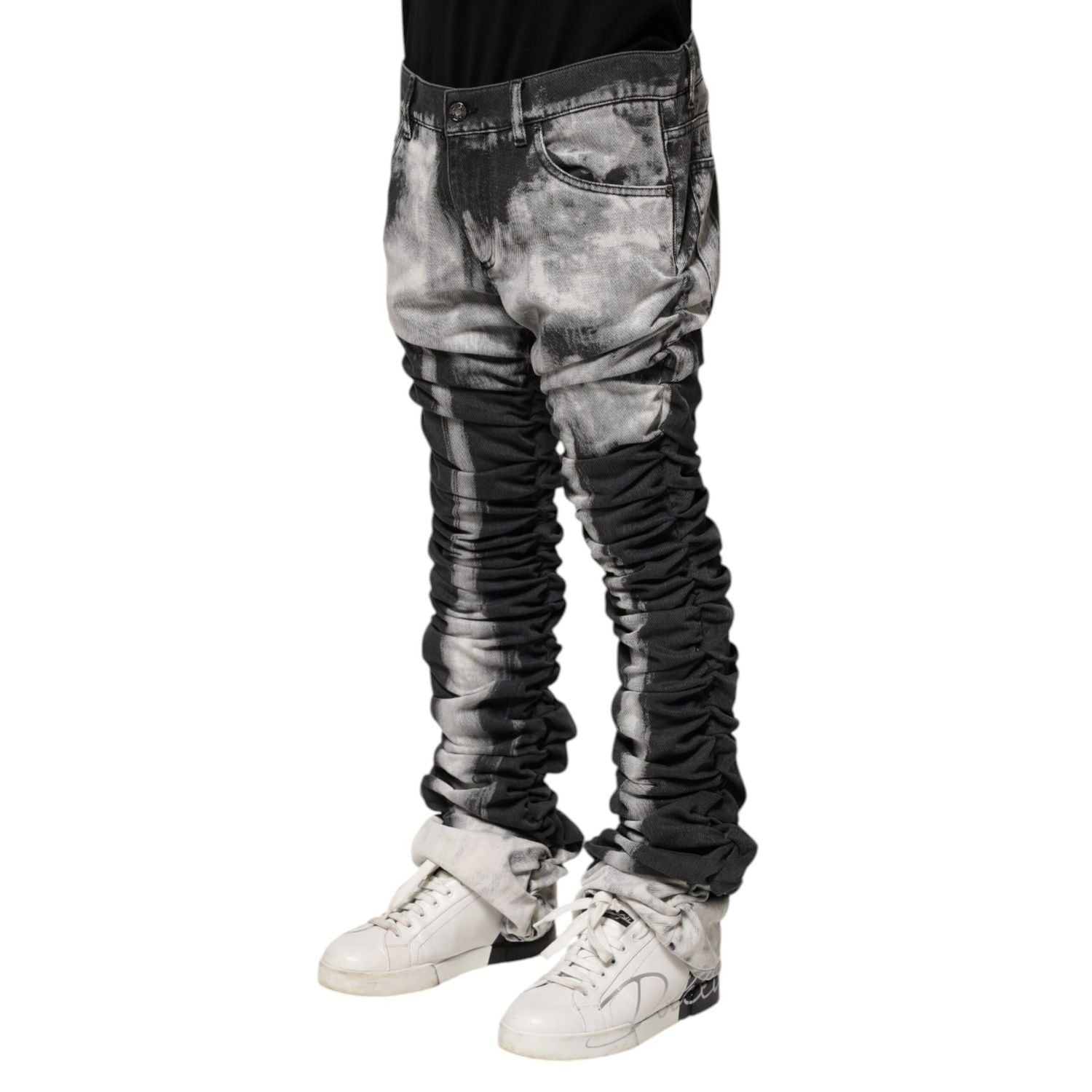 Dolce & Gabbana Black Tie Dye Straight Denim Jeans