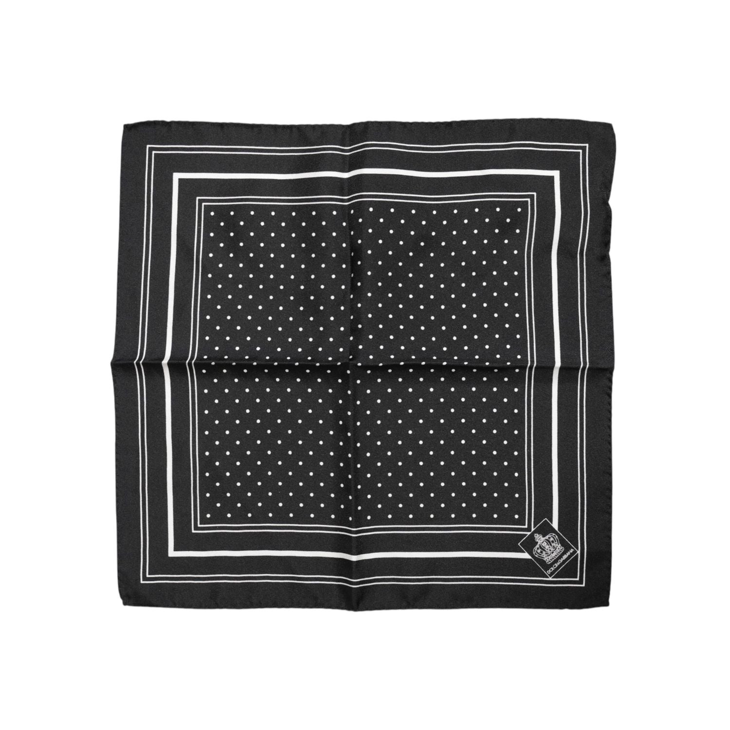 Dolce & Gabbana Black White Polka Dot Men Foulard Scarf