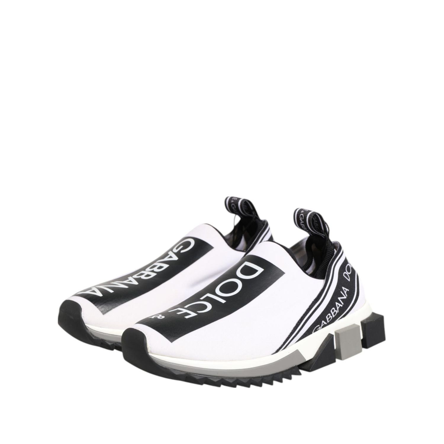 Dolce & Gabbana Black White Slip On Sorrento Sneakers Shoes