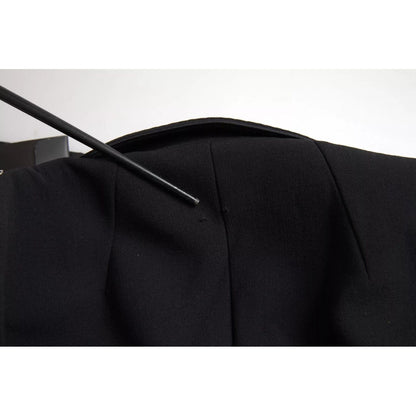 Dolce & Gabbana Black Wool Single Breasted Cropped Jacket