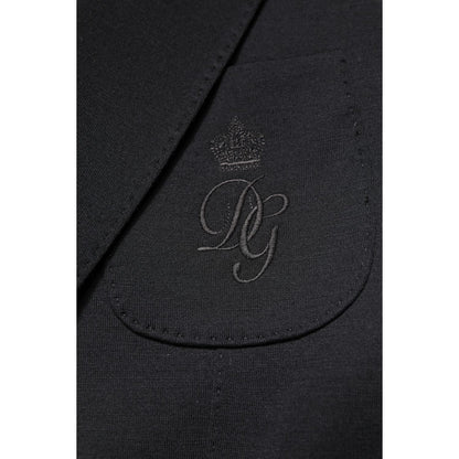 Dolce & Gabbana Black Wool Slim Fit Coat Blazer Jacket Suit