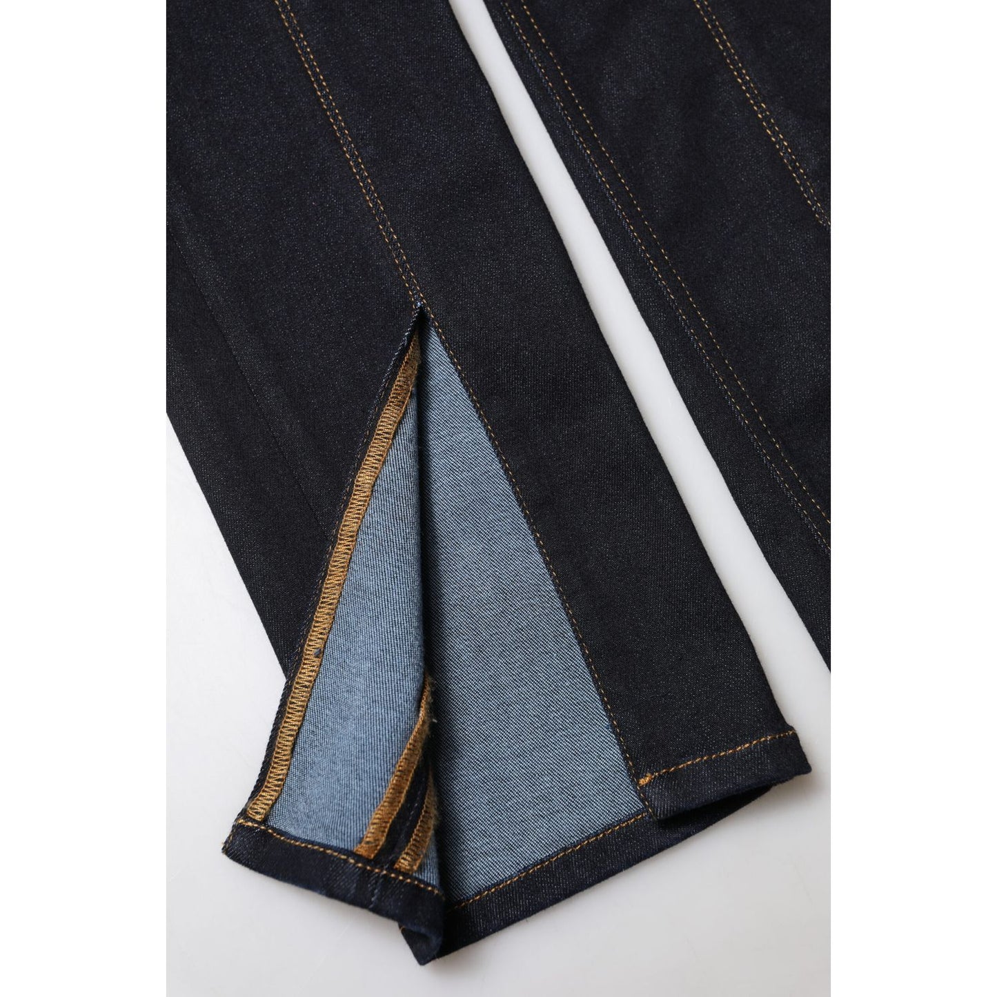 Dolce & Gabbana Blue Cotton High Waist Skinny Denim Jeans