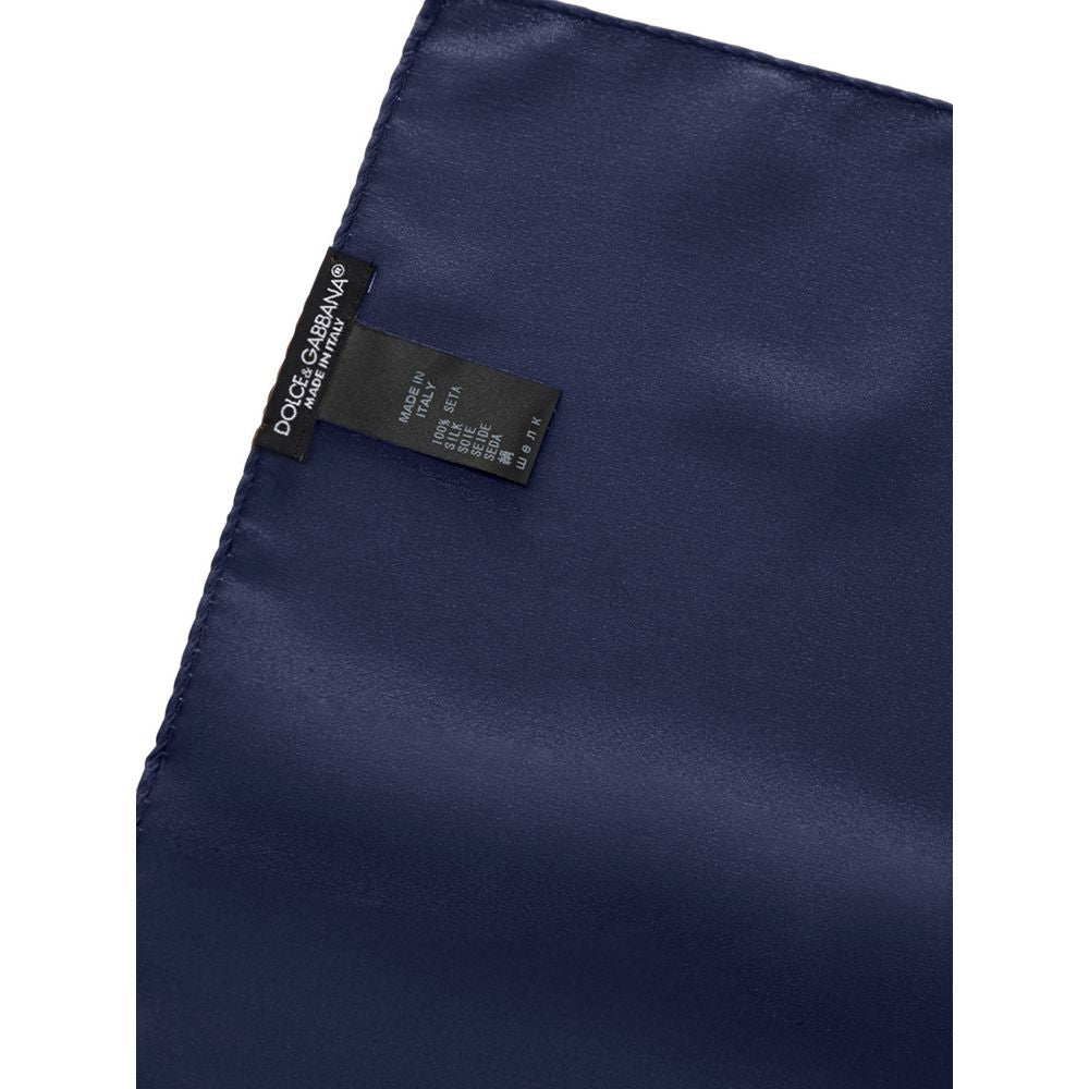 Dolce & Gabbana Blue Silk Pocket Square