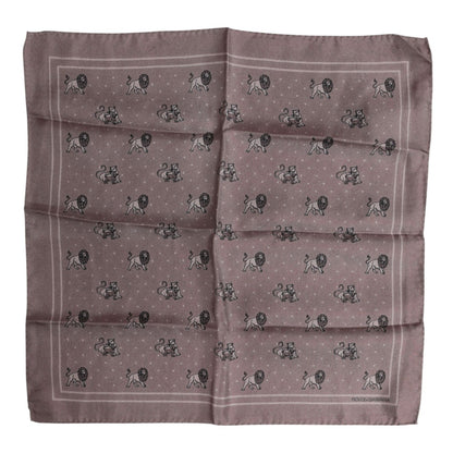 Dolce & Gabbana Brown Animal Print Square Foulard Scarf
