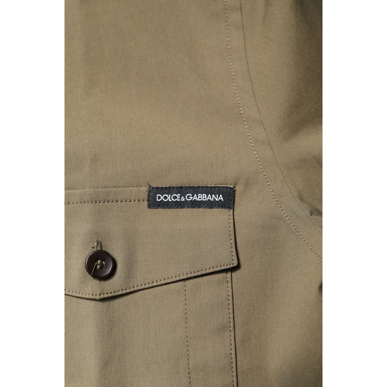 Dolce & Gabbana Brown Cotton Stretch Casual Long Sleeves Shirt