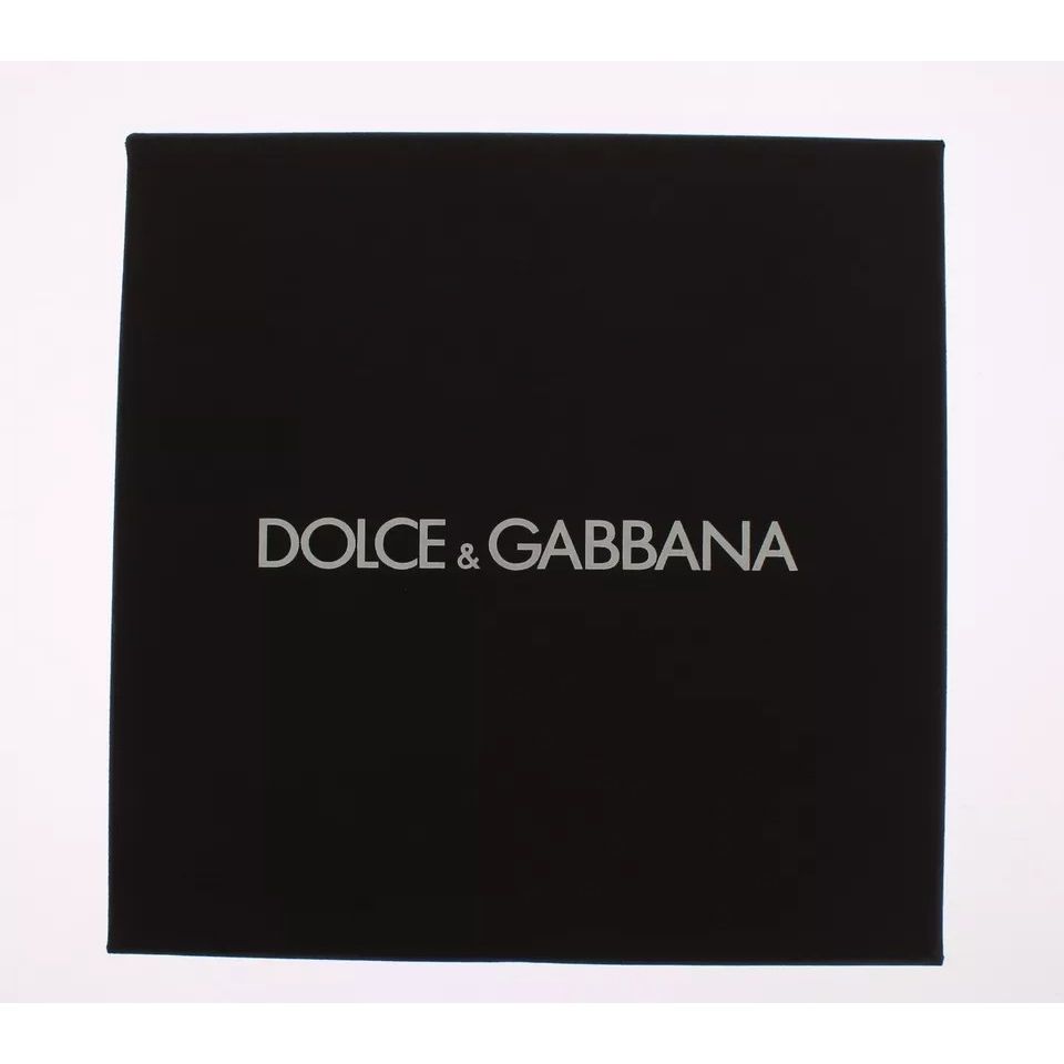 Dolce & Gabbana Brown Gold Raffia Leather Clasp Finder Chain Keyring