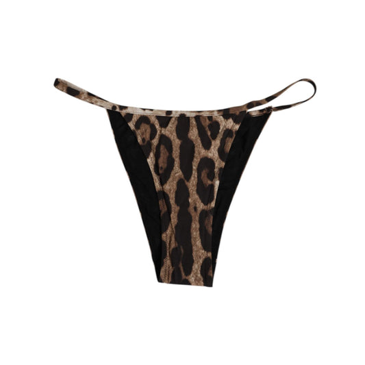 Dolce & Gabbana Brown Leopard Triangle Tanga Panty Underwear