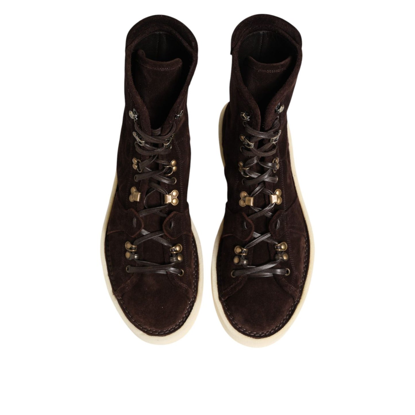 Dolce & Gabbana Brown Suede Lace Up Ankle Short Boots Shoes