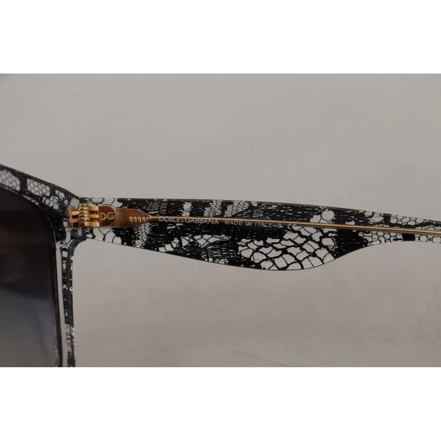 Dolce & Gabbana DG4190 Black Lace Acetate Crystal Round Sunglasses