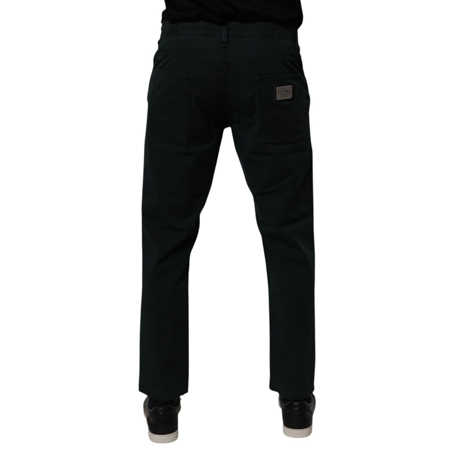 Dolce & Gabbana Dark Green Cotton Loose Men Denim Jeans