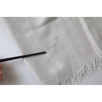 Dolce & Gabbana Gray Cashmere Wrap Shawl Fringe Scarf