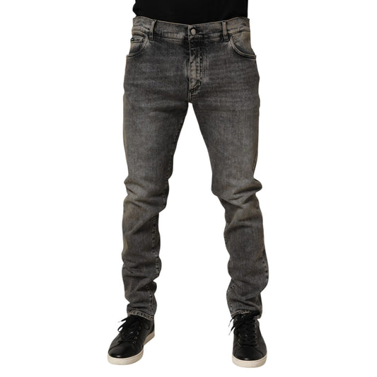 Dolce & Gabbana Gray Cotton Stretch Slim Fit Men Denim Jeans