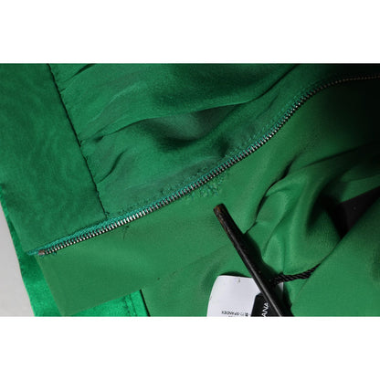Dolce & Gabbana Green Silk High Waist Women Hot Pants Shorts