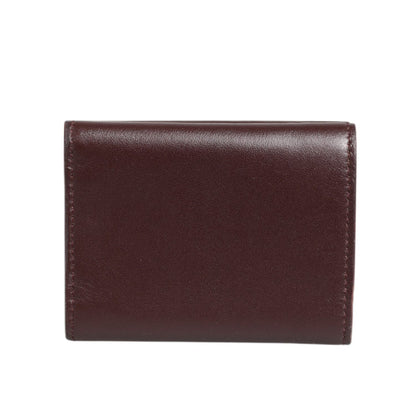 Dolce & Gabbana Leather Embossed Logo Trifold Men Card Holder Dark Brown