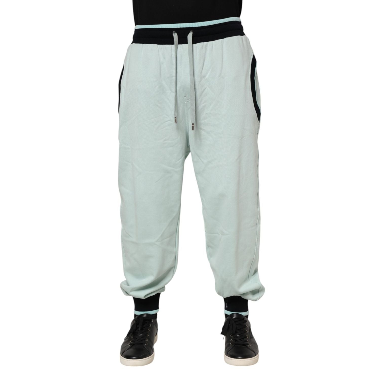 Dolce & Gabbana Light Green Cotton Men Jogger Sweatpants Pants