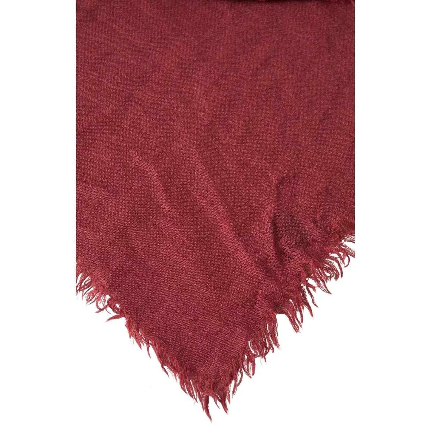 Dolce & Gabbana Maroon Cashmere Knit Wrap Shawl Fringe Scarf