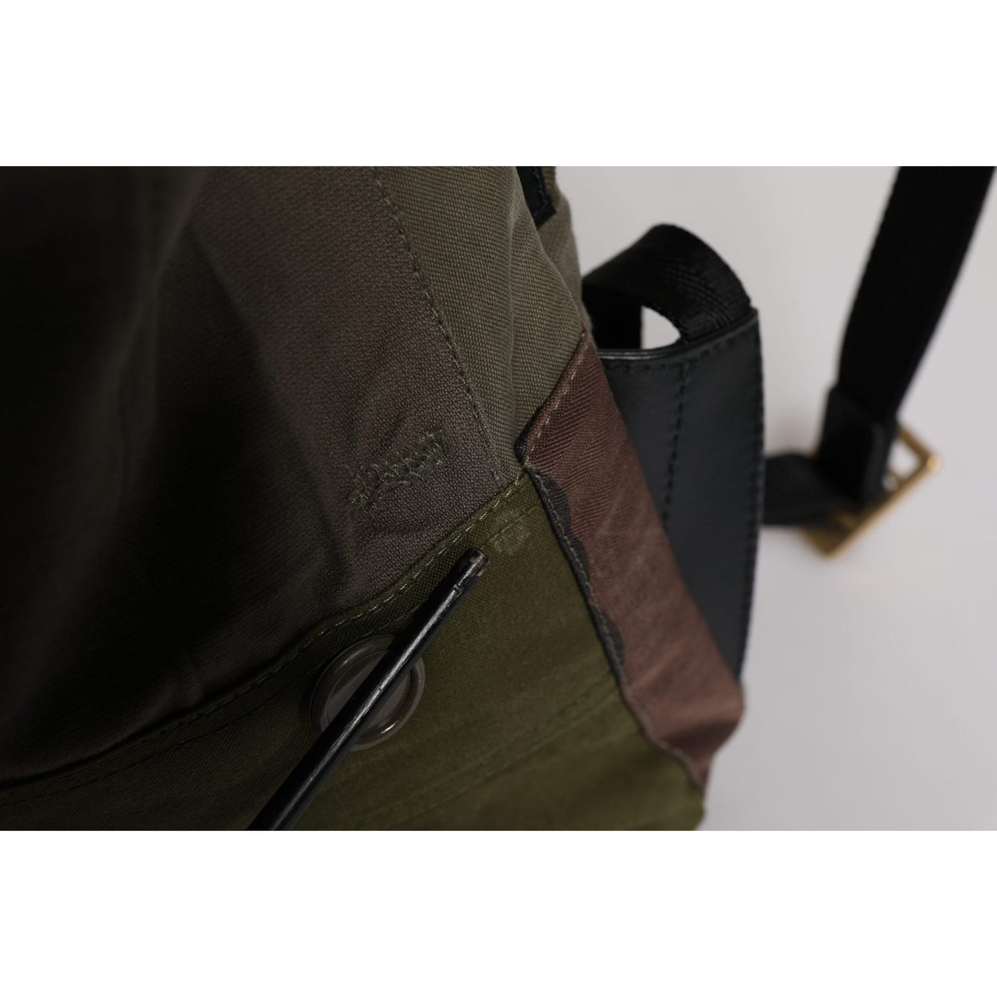 Dolce & Gabbana Military Green Patchwork Rucksack Backpack Bag