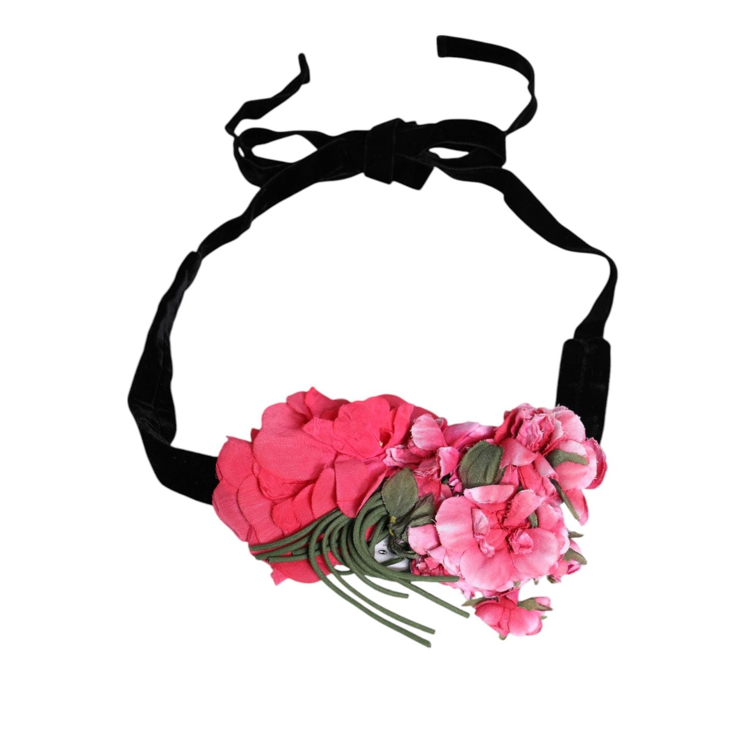 Dolce & Gabbana Multicolor Floral Applique Detail Tie Belt