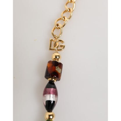 Dolce & Gabbana Multicolor Murano Glass Beads Brass Women Jewelry Necklace