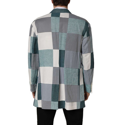 Dolce & Gabbana Multicolor Patchwork Linen Double Breasted Jacket