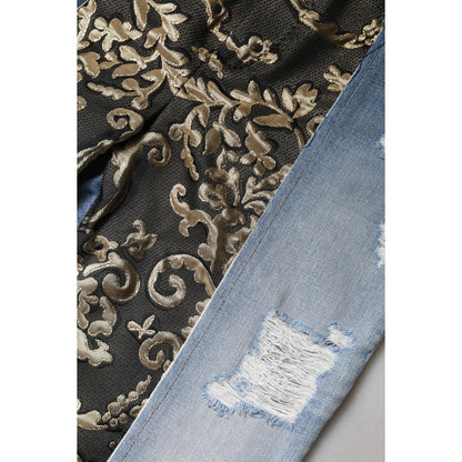 Dolce & Gabbana Multicolor Patchwork Tapered Denim Jeans