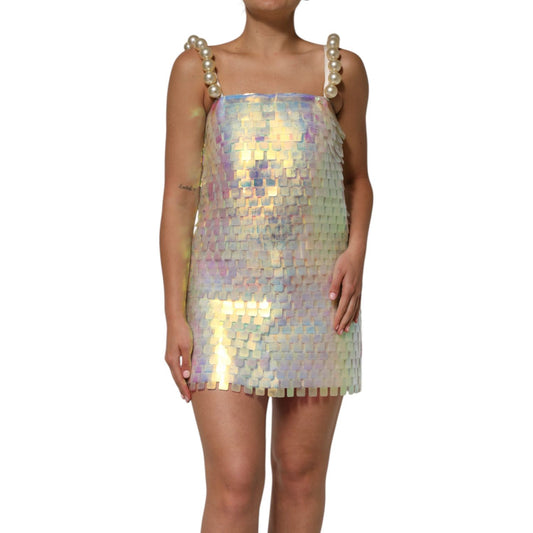 Dolce & Gabbana Multicolor Sequin Holographic Mini Dress