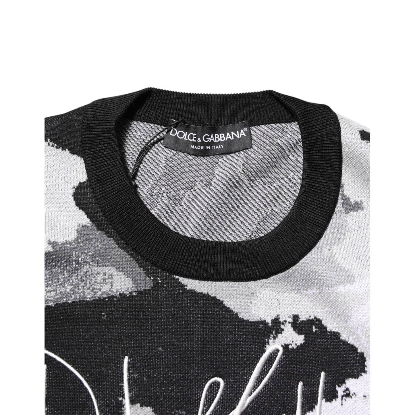 Dolce & Gabbana Multicolor Silk Camouflage Pullover Sweater